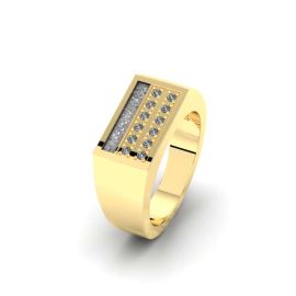 Rechthoekige hars zegel as ring met diamanten in goud,platina of zilver