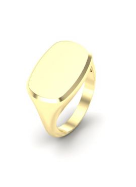 Rechthoekige stomphoek 18krt witgouden zegel ring met een as compartent.