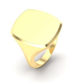 Rechthoekige stomphoek goud of zilver zegel ring met een as compartent.