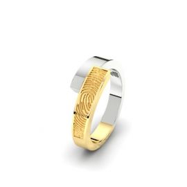 Vingerafdruk ring in twee kleuren goud of zilver-www.silentmemories.com