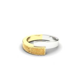 Vingerafdruk ring in twee kleuren goud of zilver-www.silentmemories.com
