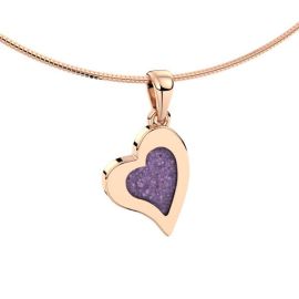 18krt roodgouden hanger hart met kristalhars: Lavendel transparant.