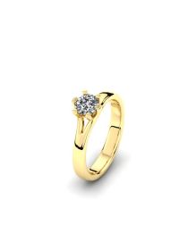 14, 18 karaat goud of zilver 3051-DIA Solitair asring met Diamanten, Lab diamanten of Zirkonia