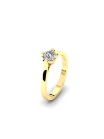 14, 18 karaat goud of zilver 3053-DIA Solitair asring met Diamanten, Lab diamanten of Zirkonia