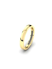 Geelgouden aamschuif ring met hars en as van een dierbare is vermengd