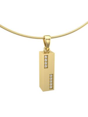 Witgouden diamante vierkante buis as hanger